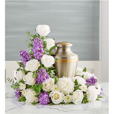 Cremation Wreath- Lavender And White